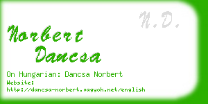 norbert dancsa business card